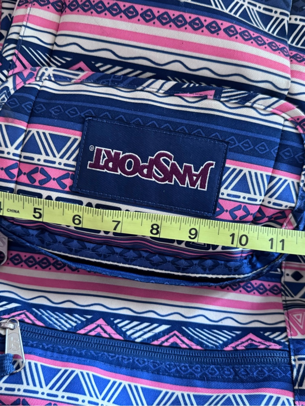 Jansport lap top back pack peach blue/purple Aztec design - Picture 7 of 7